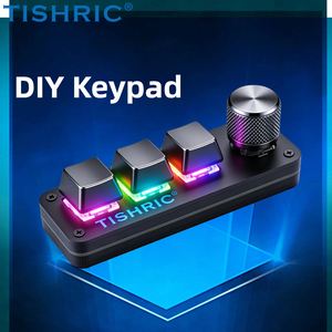 Mini Teclado RGB TISHRIC de 3/6 Teclas y <span class=keywords><strong>1</strong></span> Perilla, Teclado Mecánico USB Personalizable con Macros, Intercambiable en Caliente para Juegos y <span class=keywords><strong>Photoshop</strong></span> - Product Image 3