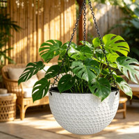 Pot suspendu double de luxe traditionnel à arrosage automatique avec trous de drainage 4,74 L en PP durable pour usage intérieur/extérieur