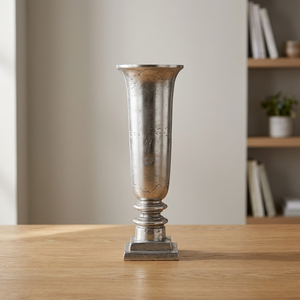 Traditional Silver Tabletop Vase Handmade Metal Flower Vase for Home Decor Centerpiece - Product Image 4