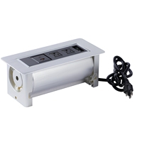 Prise de courant rotative manuelle standard américaine, 2 prises CA, 2 ports de charge USB, prise de courant escamotable manuelle pour bureau, salle de réunion