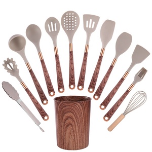Nuevo Juego de 12 Utensilios de Cocina de Silicona con Aspecto de Madera, Antiadherentes, Resistentes al Calor, con Mango de Silicona - Product Image 6