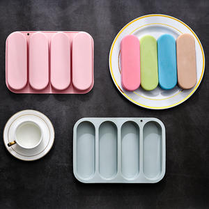 4 pièces Moule <span class=keywords><strong>rectangulaire</strong></span> en silicone Plateau de cuisson pour <span class=keywords><strong>pâte</strong></span> <span class=keywords><strong>feuilletée</strong></span> Baguette Pain Nourriture pour bébé Gâteau Outils de base pour gâteaux - Product Image 4