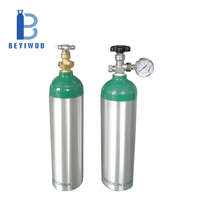 Bouteille d'Oxygène Médical en Aluminium de 1L, Mini Format 6, avec Régulateur d'Oxygène/Débitmètre/Humidificateur/Sac/Canule Nasale/Masque à Oxygène