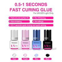 Colle pour extensions de cils TDANCE 0,5-1 seconde, imperméable, transparente, noire, à séchage rapide, sans latex
