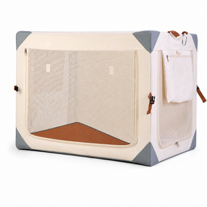 Foldable Pet Carrier Crate Breathable Mesh Traveling <b>Cat</b> Dog <b>House</b> Zipper Closure Portable <b>Indoor</b> Outdoor - Product Image 1