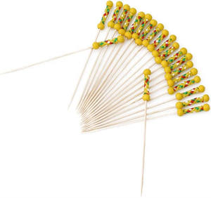 Bâtons de hamburger en bambou décoratifs à double perles tissées traditionnelles nationales - Product Image 5