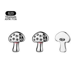 G23 Titanium Mushroom <b>Stud</b> F136 Implant Grade 6mmx7.3mm Ear <b>Cartilage</b> Piercing Jewelry Unisex - Product Image 5