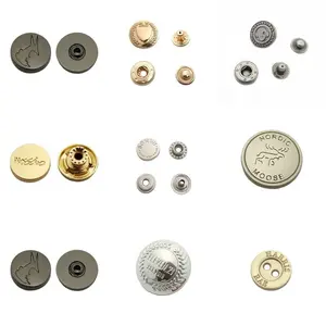 Environmental embossed brand logo custom jeans metal rivets buttons for clothing