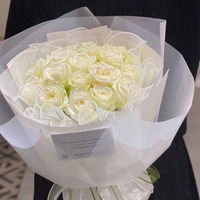 Maille d'emballage florale en fil doux de couleur unie pour bouquets, matériaux d'emballage floral