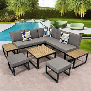 SF00049 Direct factory in Viet Nam Modern Hotel Luxury Outdoor Furniture <b>Waterproof</b> Pe Wicker Patio Outdoor Rattan Garden <b>Sofa</b> - Product Image 2