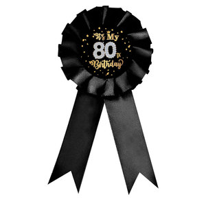 Broches de fête d'anniversaire, récompense d'anniversaire, ruban, broche pour femmes et hommes, c'est mon 80e anniversaire, badge en étain - Product Image 6