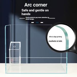 Pecera de Vidrio Ultra Blanco con Esquinas Redondeadas, Tanque Anfibio para Paludario, Acuario de Vidrio Transparente para Plantas Acuáticas - Product Image 3