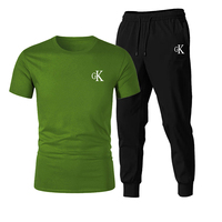 2021 hommes décontracté à manches courtes Jogging costume sport T-shirt sport pantalon deux pièces costume