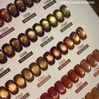 Vernis à ongles en gel effet œil de chat diamanté Ladai Maple Sugar, 24 couleurs, paillettes réfléchissantes, gel magnétique UV, vernis à ongles pour manucure