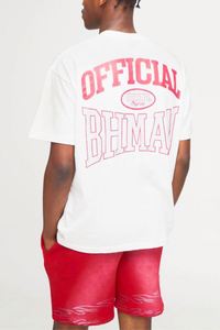 Ensemble deux pièces pour homme : T-shirt oversize rouge délavé par pulvérisation et short en jersey décontracté, style survêtement délavé à l'acide - Product Image 2