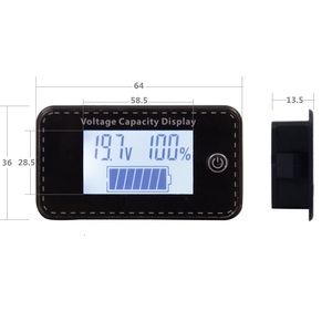 Probador de voltaje de litio de plomo ácido Medidor Indicador de capacidad de carga de batería LCD Voltímetro digital voltímetro DC - Product Image 6