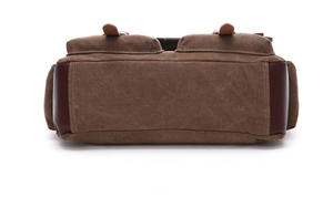 Sac à bandoulière en toile de style européen et américain pour hommes, sac à bandoulière pour ordinateur portable, sac d'école multi-poches, sac messager - Product Image 5