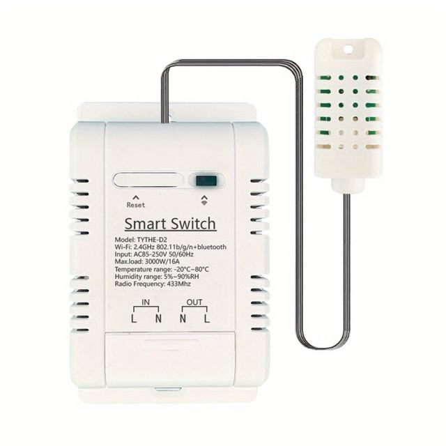 Tuya Smart  Energy Consumption Monitoring 16A  WiFi Temperature and Humidity Controller Switch PST-TYTHE-D2