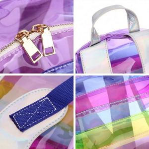 Sac à dos transparent en PVC holographique arc-en-ciel élégant pour femme - Product Image 6