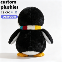 Peluche pingouin kawaii personnalisée en usine, adorable poupée pingouin douce avec écharpe tricotée pour la décoration de la maison et des fêtes