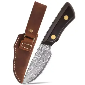 Высококачественный Профессиональный кованый титановый нож из дамасской стали для охоты