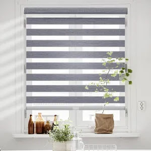 Dual Layer Day And Night Quality Square Cassette motorizzato Zebra Blinds ombra automazione Wifi Indoor