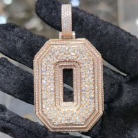 Pendentif Hip Hop Personnalisé en Argent Sterling 925 Plaqué Or avec Diamants Moissanite de Formes Variées, Certifiés GRA, pour Rapper