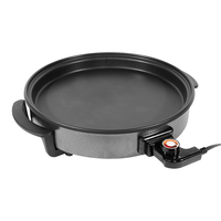 Elektrische Pizzapfanne 42 cm Fortschrittliche Technologie Großhandelspreis Pizzapfannenofen Tiefe Pfannkuchenmaschine OEM Gehärtetes Glas 220 1400