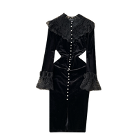 Grande taille de haute qualité Vintage hanche robe mi-longue pour les femmes Patchwork dentelle robes dames rétro robes vêtements femmes