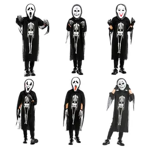 Human Skeleton Halloween Horror Costume For Kids