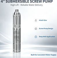 Pompe submersible à vis en acier inoxydable de 4 pouces à haute pression, pompe verticale pour puits profond, pour l'alimentation en eau potable domestique