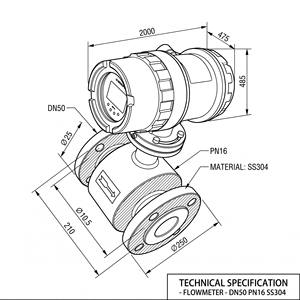 Débitmètre magnétique à revêtement PTFE pour eau de mer - Product Image 2