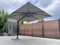 Grand parasol carré de 3m pour meubles de jardin en porte-à-faux Parasol de terrasse bon marché avec frange pour hôtel et extérieur