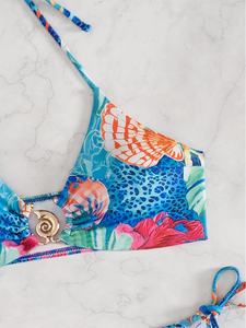 2026 Beach Ladies Slingshot Triangle Swimsuit Two Piece String <strong>Bikini</strong> Set <strong>Mikro</strong> for Women Sexy Suit Brazilian Floral Swimwear - Product Image 5