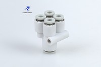 Raccord pneumatique en T KQ2U M5 1/8" 1/4" 3/8" 1/2" BSP, filetage mâle, coupleur d'air 3 voies, connecteur rapide, accessoires pneumatiques en plastique