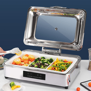 Ensemble de buffet électrique en acier inoxydable à température réglable commercial avec couvercle Restaurant Party Catering - Product Image 4