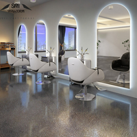 Espejo LED Popular en Internet para Salón de Belleza, Espejo Simple para Peluquería, Espejo de Pared sin Marco para Salón de Peluquería