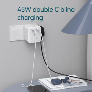 Wontravel - Extensor de Enchufe de Pared con 3 Puertos USB y Carga Rápida PD de 45 W, Enchufe de Pared USB con Múltiples Tomas de Corriente - Product Image 2