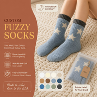 Logo Home Cozy Winter Bulk Cotton Fuzzy Socks Thick Indoor Fashion Athletic Wholesale Women Socks Warm Custom Socks