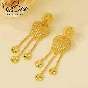 Classic Indonesian 24K Gold Plated Color <b>Jewelry</b> <b>Set</b> Algeria <b>Bridal</b> Wedding Long Tassel Necklace Earring Ring 3pcs <b>Set</b> - Product Image 4