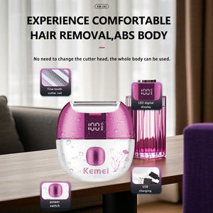 Kemei KM-285 Новейшие мини-Женские бритвы Ipx7 водонепроницаемые женские бритвы для всего тела Триммер для тела бритвы с двумя лезвиями - Product Image 4