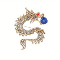 Broches de luxe en strass Dragon Phénix pour hommes et femmes, bijoux vintage en cristal exquis pour animaux, épingles de banquet de fête