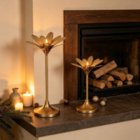 Porte-bougie conique en métal doré pour bougie, idéal pour mariage, fête, décoration de la maison