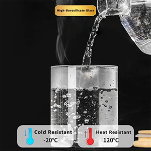 Contenants de cuisine en verre avec couvercle hermétique en bambou et cuillère pour bonbons, grains de café, sucre, biscuits - Product Image 4