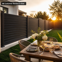 Panneaux de clôture modernes en aluminium noir à lames orientables, résistants à la rouille, pour jardin et mur de séparation extérieur