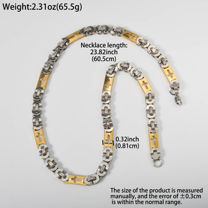 Bijoux de mode personnalisé 18k plaqué or en acier inoxydable croix Byzance chaînes à maillons colliers pour femmes - Product Image 6