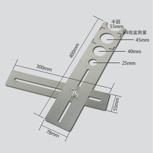 Stainless Steel Tile Hole Positioner 400mm x 78mm With Multiple Drilling Guides For Wall Floor Tiles - Product Image 1