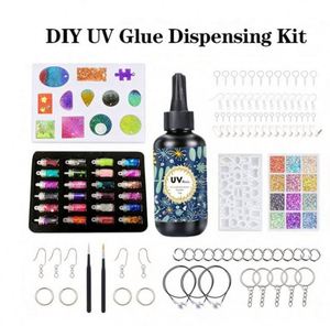 TOYSRUNNER Professional Jewelry Kit DIY Hard Crystal Clear Epoxy Fast Curing <b>Silicone</b> Molds Pendants Earrings Keychains <b>Tools</b> - Product Image 5