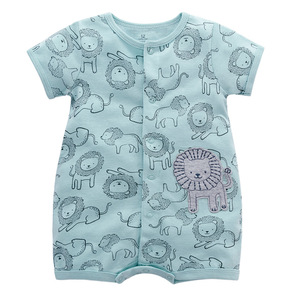Barboteuse Bébé à Imprimé Dessin Animé Adorable en Coton Doux avec Boutons-Pression à Manches Courtes pour Garçons et Filles – Idéale pour le Quotidien - Product Image 4