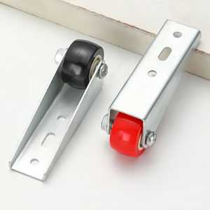 Roue directionnelle en acier inoxydable avec rouleau noir pour support de porte en bois, design industriel, antirouille - Product Image 3